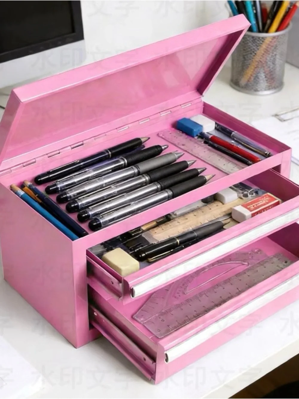 Pink 2-Drawer Mini Toolbox / Makeup & Beauty Organizer 💕